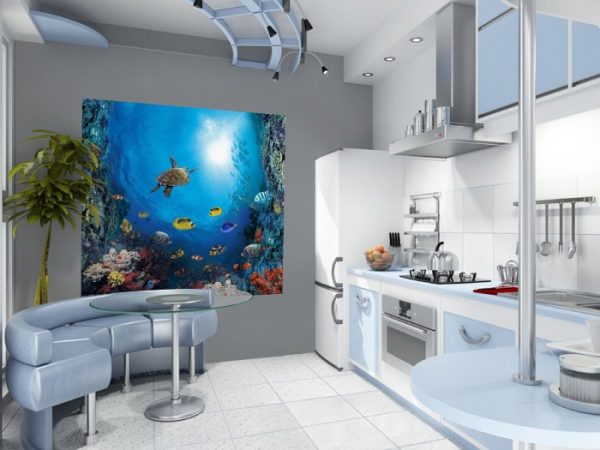 Zidni mural sa slikom oceana za kuhinju