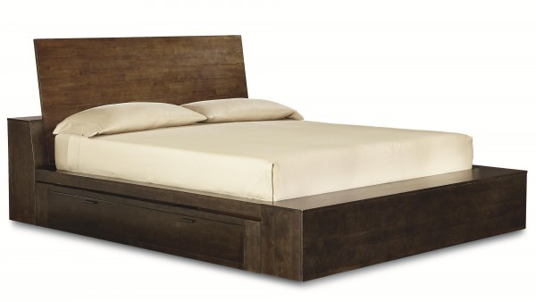 mobili-letto-scuro-verniciato-legno-basso profilo-piattaforma-bed-con-single-side-cassetto-legno-regina-bed-frame-with-cassetti