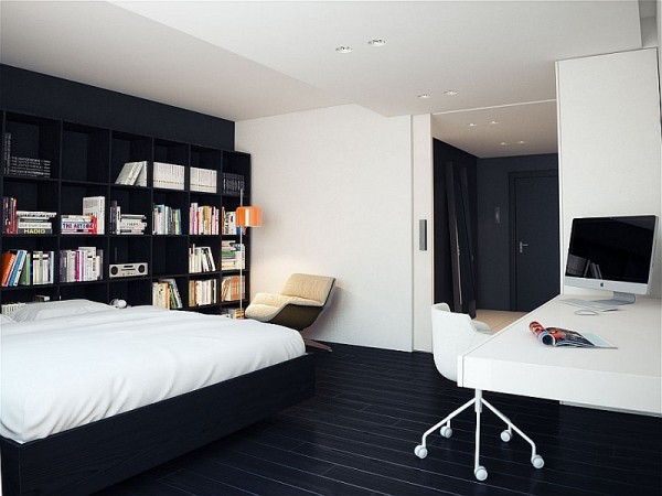 Zidovi u minimalističkoj spavaćoj sobi - od gipsa i gips ploča do tapeta