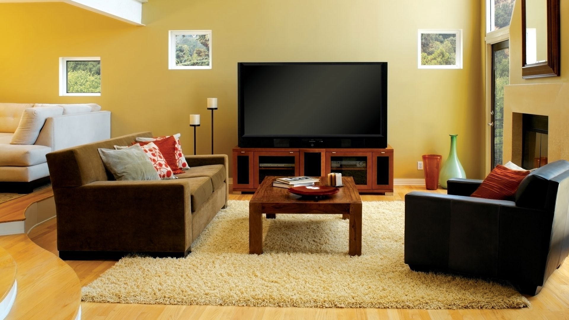 Fotografski dizajn TV stalka za veliku i prostranu sobu