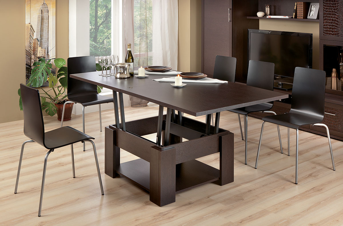 Transformer table noble couleur chocolat noir