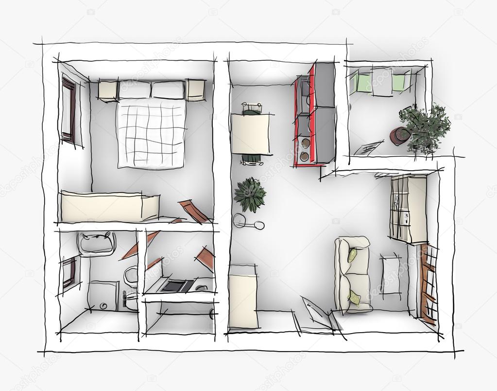 Interno 3d di una scuola materna