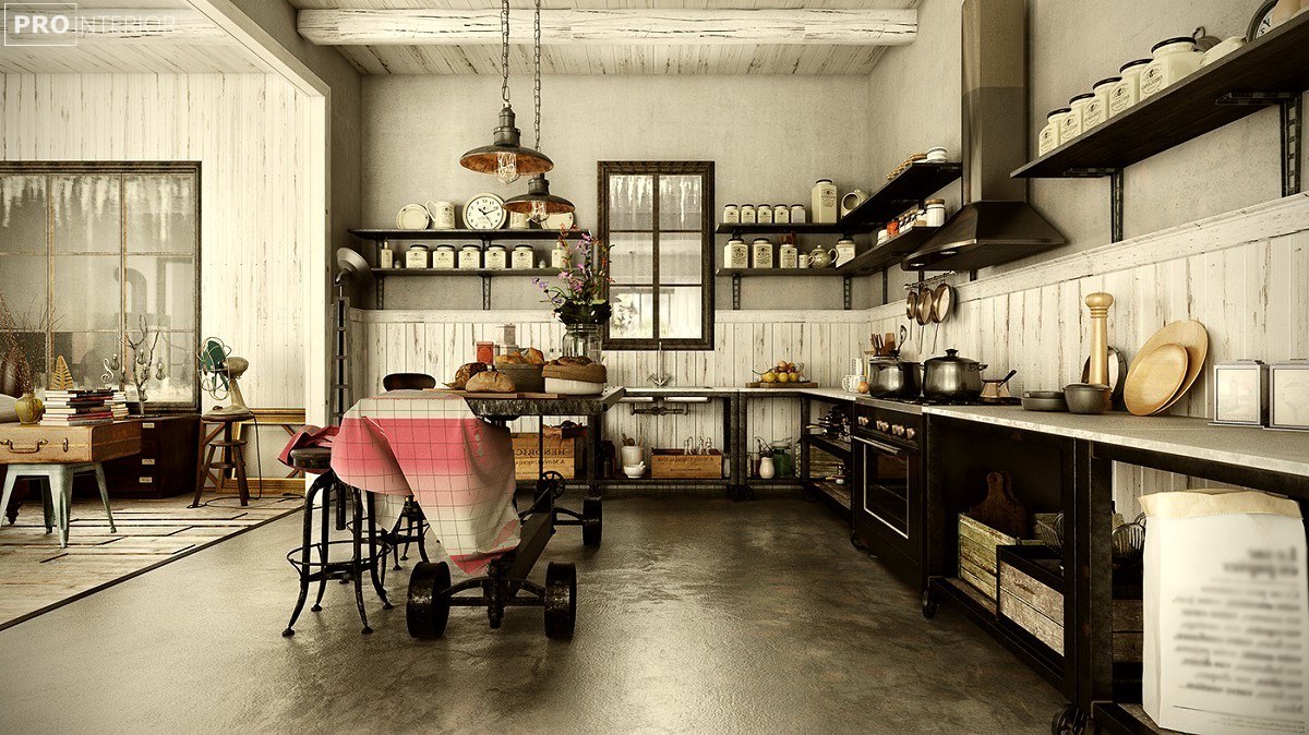 steampunk bedroom interior with leather upholstery