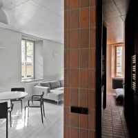 interior of the ceiling with a solution of concrete in the house photo