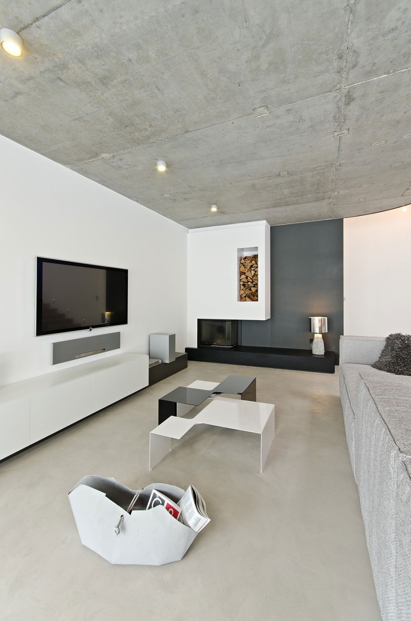 bedroom concrete ceiling design