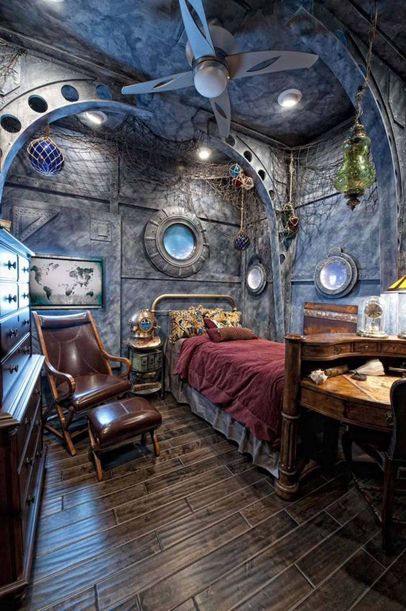 steampunk kitchen design with antique effect