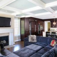 leather corner sofa in the interior of the hallway photo