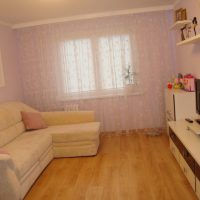 leather corner sofa in the bedroom interior photo