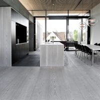 rovere bianco chiaro nel design della foto del corridoio