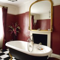 bright marsala color in the hallway interior picture