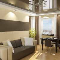 bright apartment interior in chocolate color photo