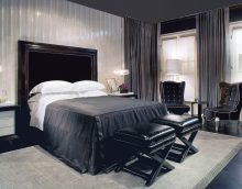 עיצוב מעודן של החדר בתמונה בצבע שחור