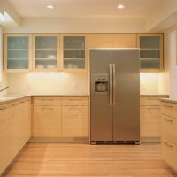 beautiful interior of beige kitchen in classic style picture