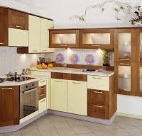 bright design of beige kitchen in the style of minimalism photo