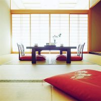 svijetla slika dizajna spavaće sobe u japanskom stilu