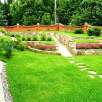 chic landscape decor of a summer cottage in the English style with flowers picture