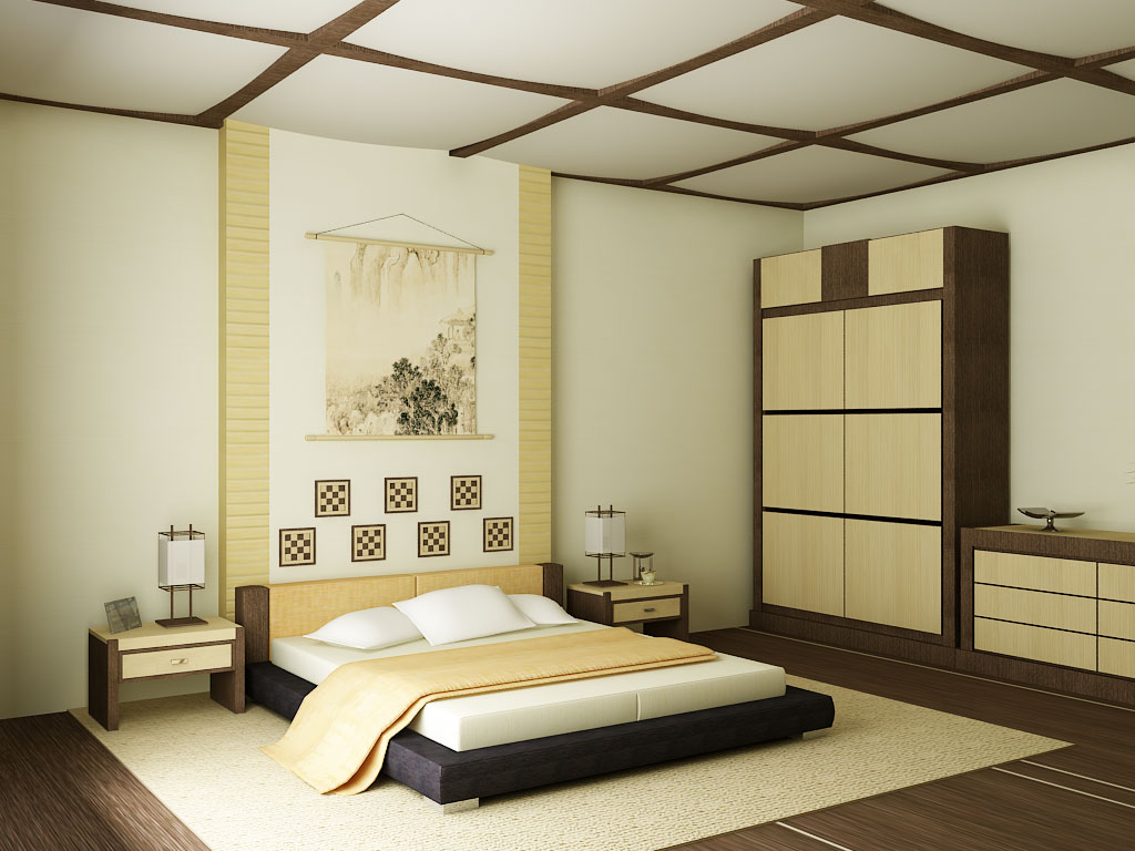 svijetli interijer dnevne sobe u japanskom stilu
