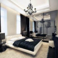 unusual decor of the apartment in black color photo