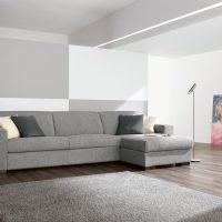 lagana kutna sofa u dizajnu slike spavaće sobe