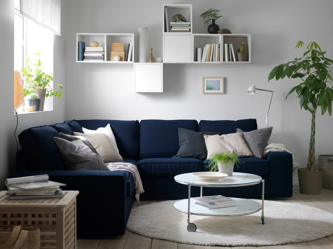 dark corner sofa in the design of the hallway