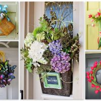 bright spring decor in the interior of the corridor photo