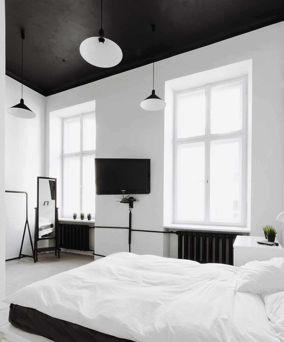 wooden black ceiling in the style of the hallway