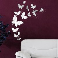 unusual butterflies in the decor of the corridor photo