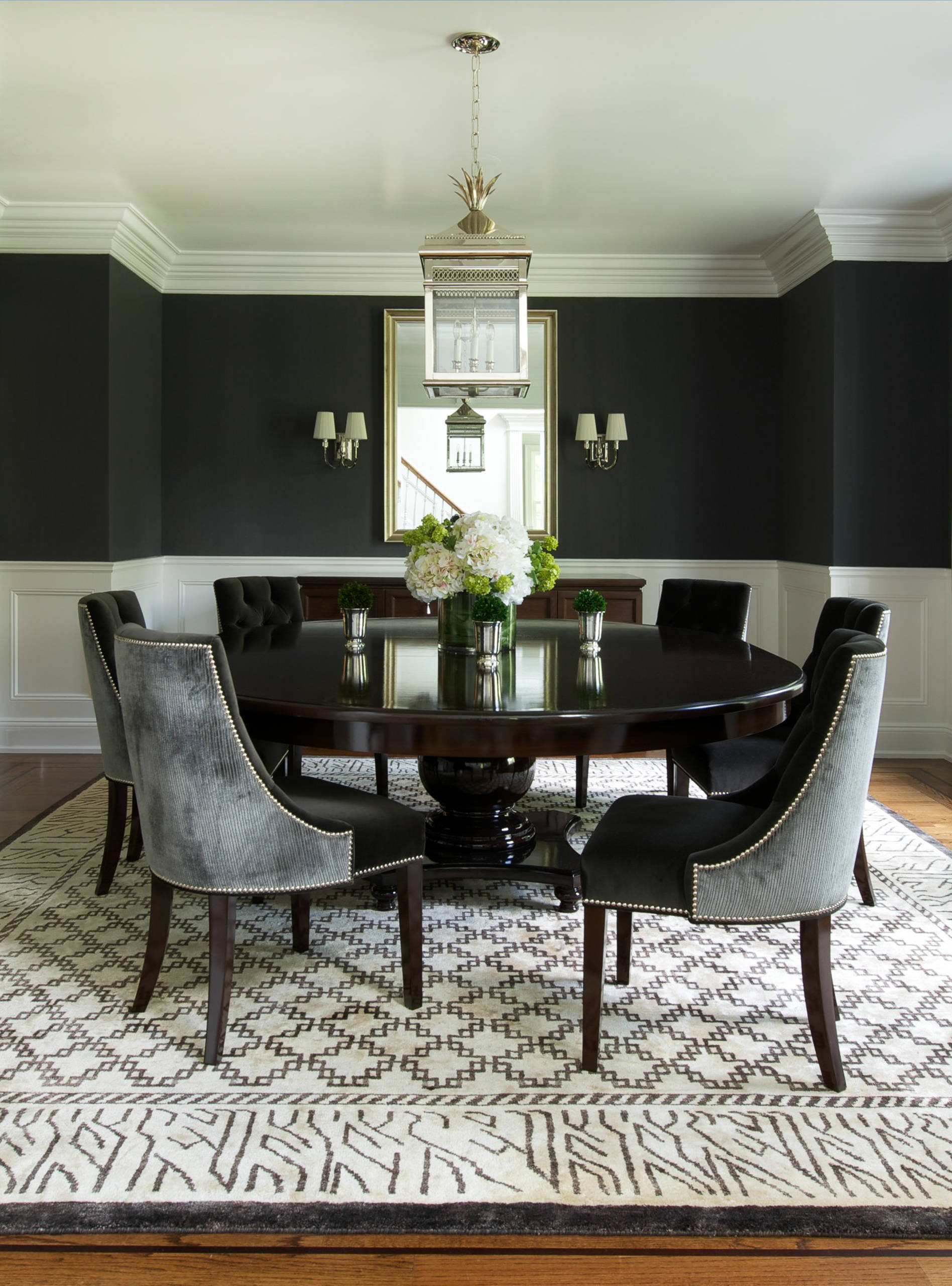 unusual design of the room in black