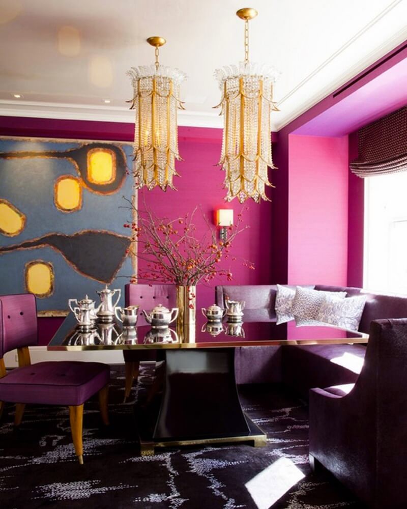 bright apartment style in fuchsia