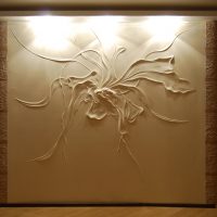 design inhabituel de la cuisine avec une image en bas-relief