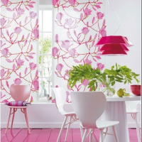 beautiful kitchen interior in fuchsia color picture