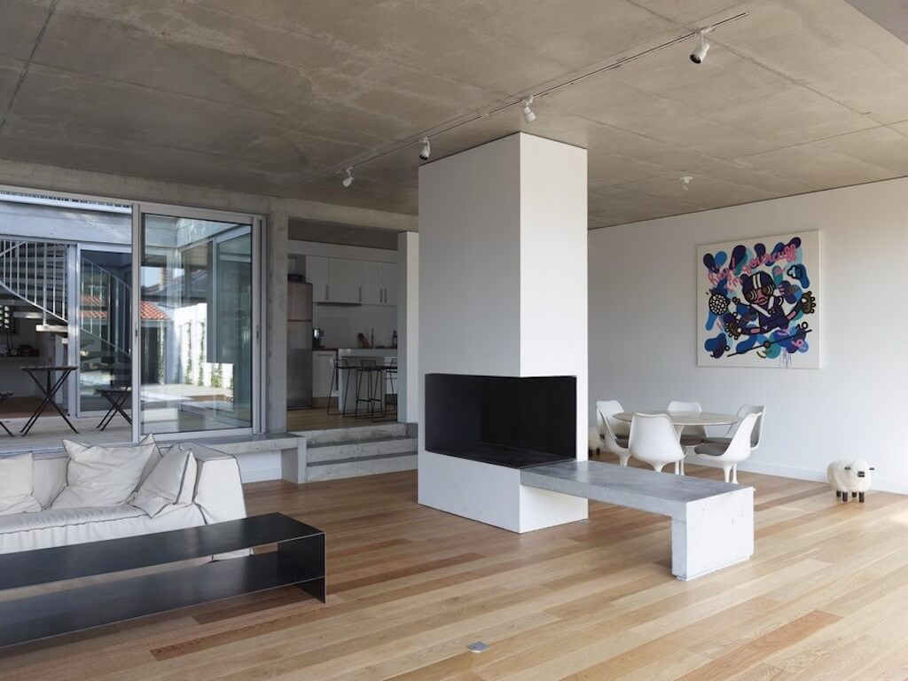 interior ceiling with concrete in the guest