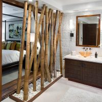 furniture with bamboo in the interior of the corridor picture