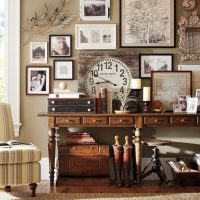 wooden clock in the kitchen in the style of eco photo