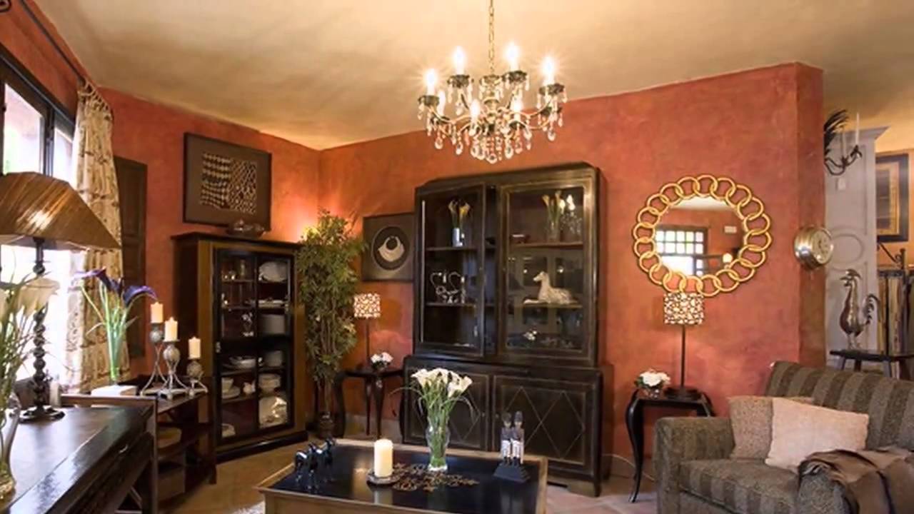 bright terracotta color in the interior of the living room