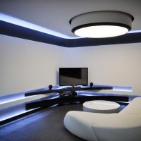 light kitchen design in high-tech style photo