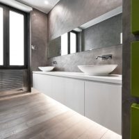 style ceiling with concrete in the kitchen photo