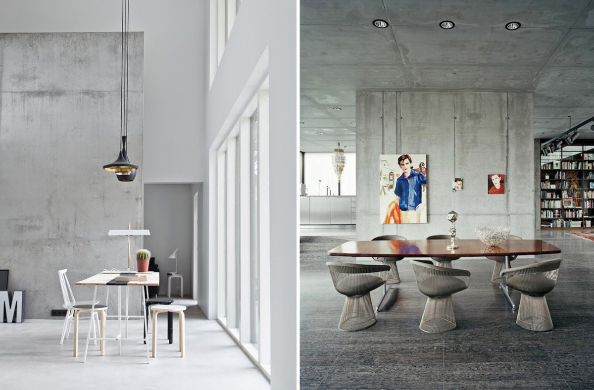 interior of the ceiling with concrete mortar in the bedroom