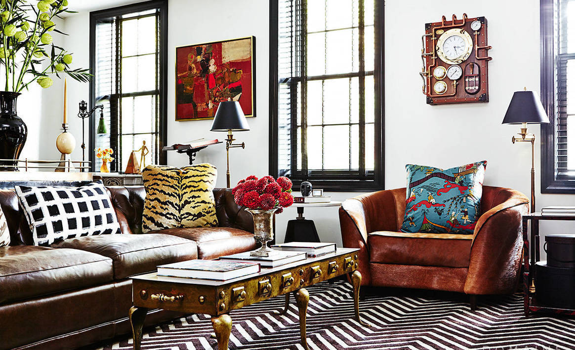 antique steampunk living room interior