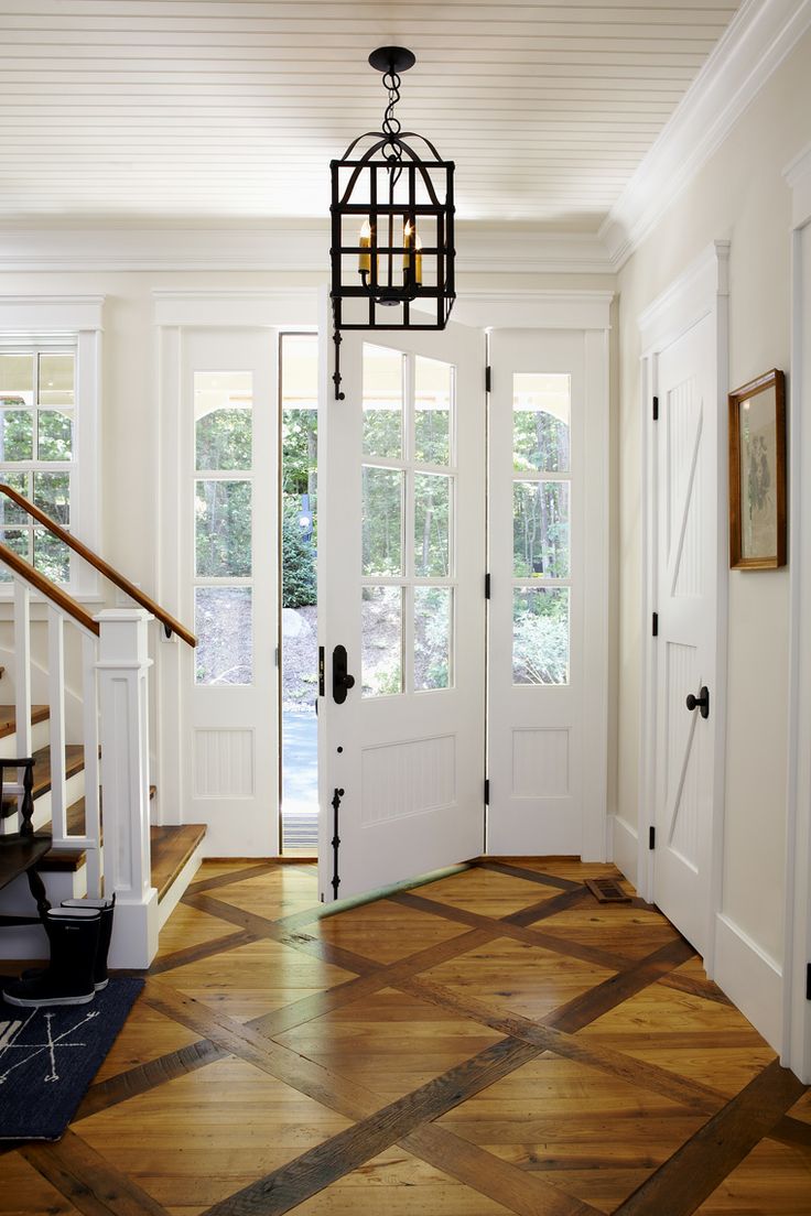 bright doors in a design with a shade of brown