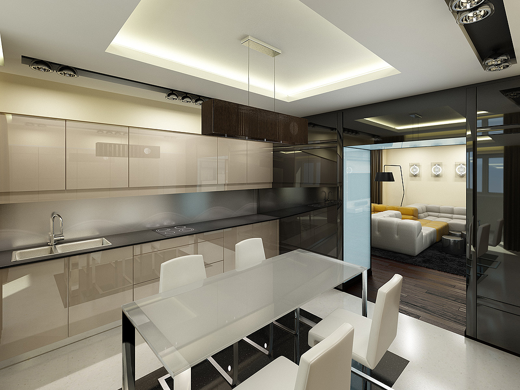 luminosa cucina in stile high-tech