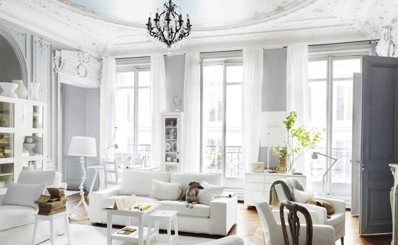 light decor in french style apartment