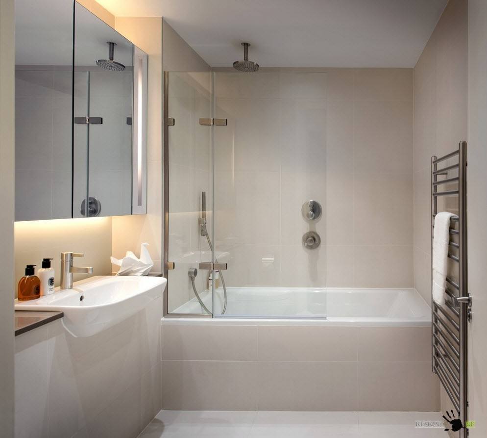 unusual design of a bathroom with a shower in dark colors