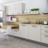 splendidi interni di cucina beige in foto in stile giappone