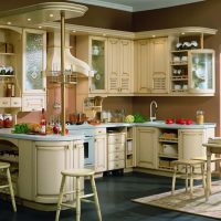 design luminoso della cucina beige in foto in stile classico