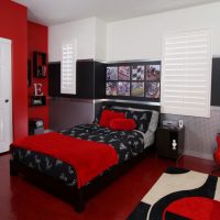 bright room interior in various colors photo