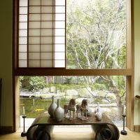 bright japanese style corridor interior picture