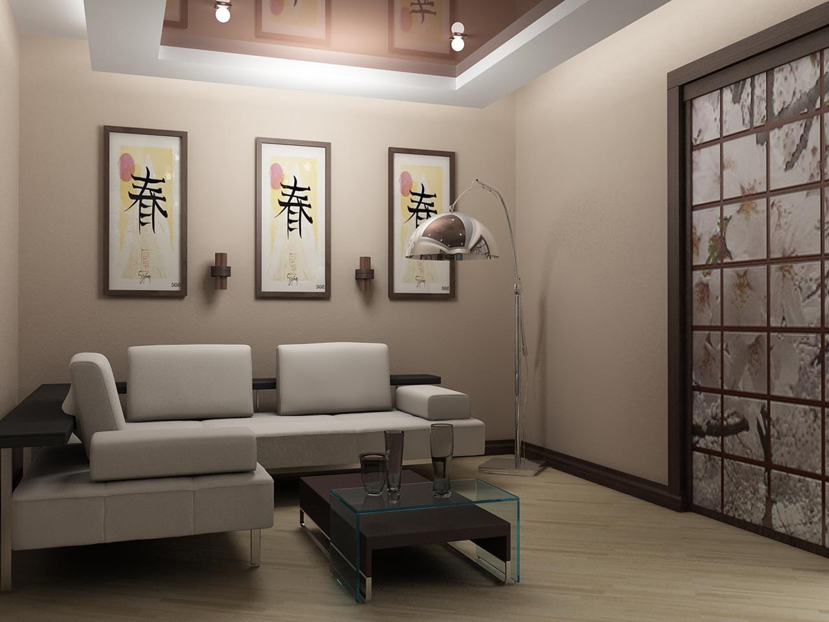 lijepa dnevna soba u japanskom stilu