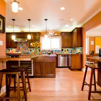 light terracotta color in the interior of the bathroom photo