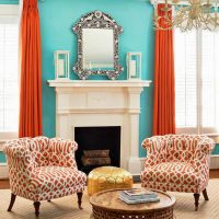 bright terracotta color in the interior of the hallway picture